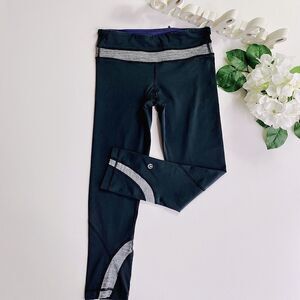 Lululemon Run Inspire Crop Heathered Dark Black 4